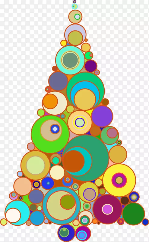 圣诞树抽象艺术剪贴画圆圈摘要