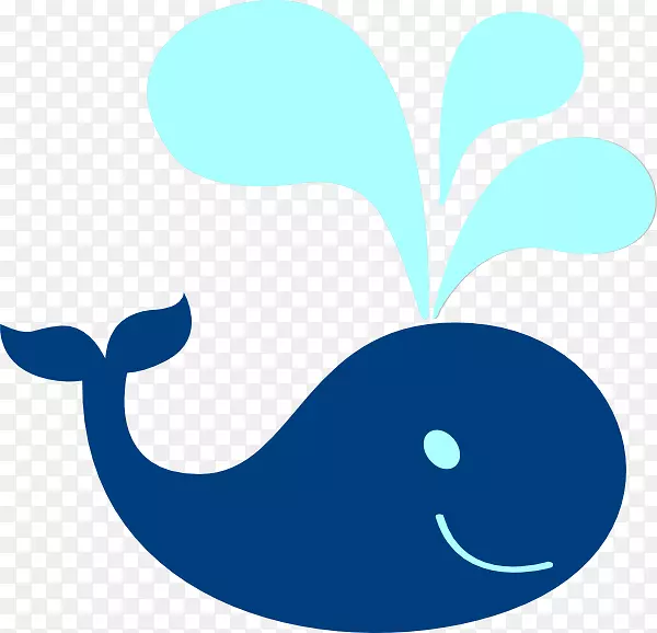 鲸鱼电脑图标蓝色剪贴画