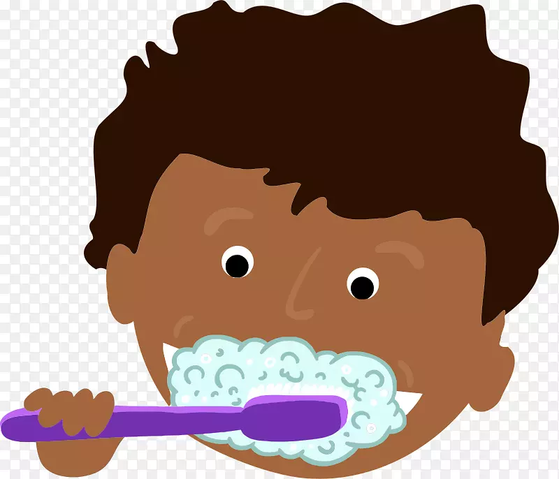 刷牙儿童牙刷夹艺术牙