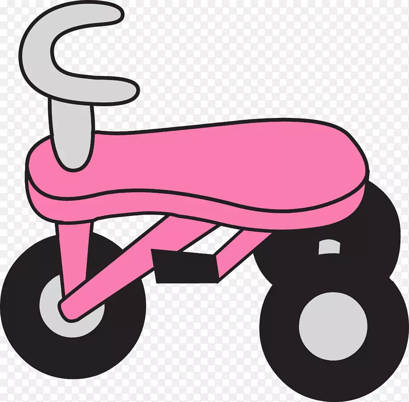 摩托车机动三轮车剪贴画粉红卡通