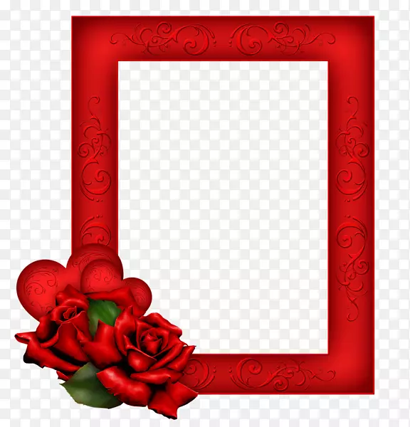 画框-红色剪贴画-红玫瑰边框