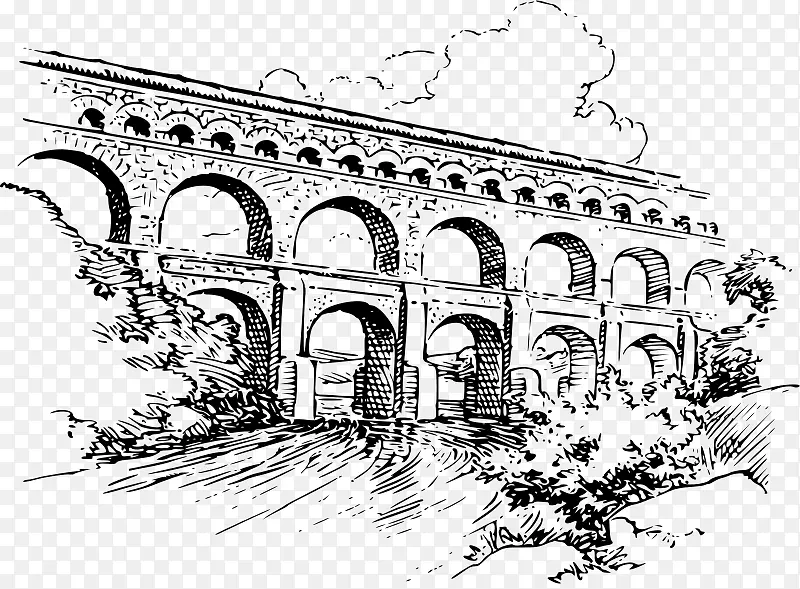古罗马渡槽拉桥