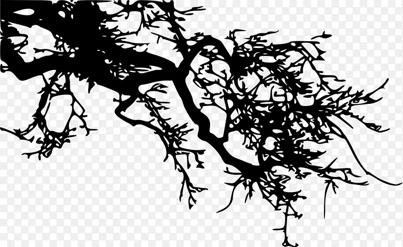 剪影枝条，树木视觉艺术绘画-树枝