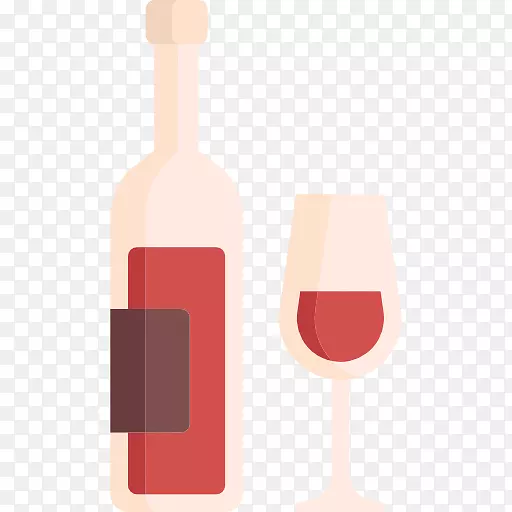 红葡萄酒玻璃杯酒瓶-单身汉