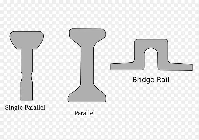 铁路运输钢轨横断面I-钢轨横梁-钢轨