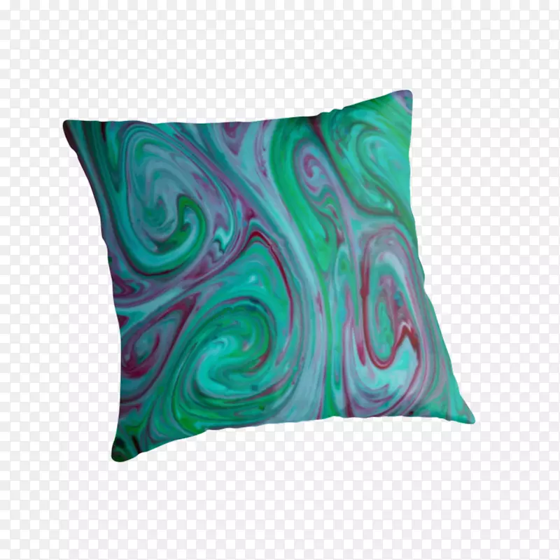 投掷枕头垫绿松石绿色提绿色抽象