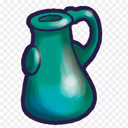 青绿色茶壶瓶