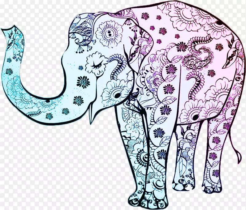非洲象床上用品枕头颜色-大象画