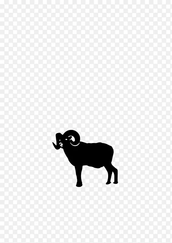 羊剪影剪贴画-公羊