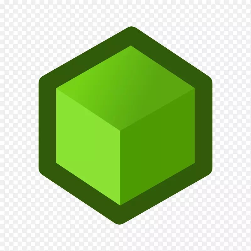 立方体电脑图标绿色剪贴画立方体