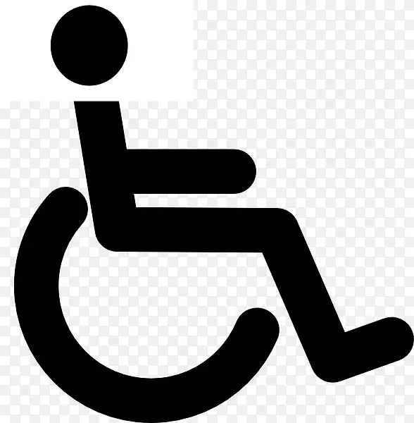 残疾轮椅无障碍残疾人停车许可证剪贴画-WC
