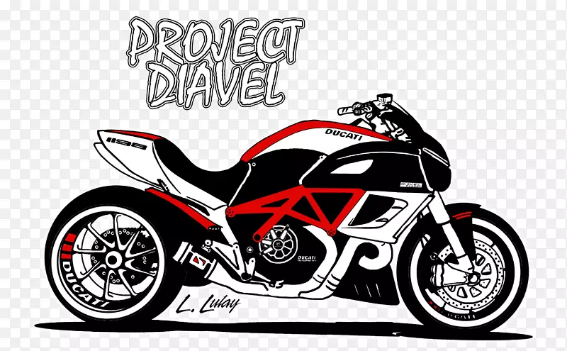 汽车摩托车Ducati Diavel绘图-Ducati