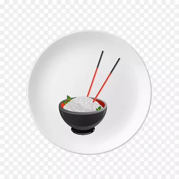 在炒锅和硬地餐具之间，筷子味道-饭碗。