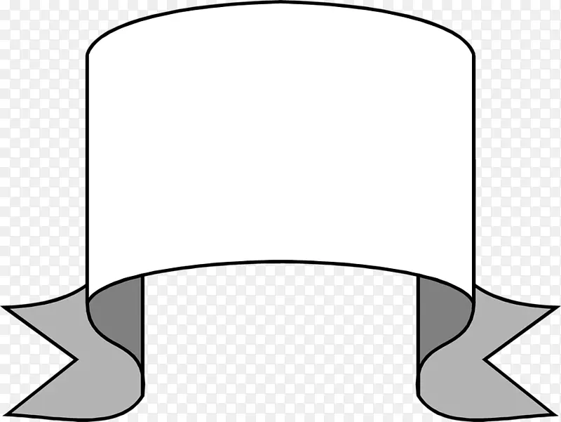 纸旗、色带、剪贴画.白色横幅
