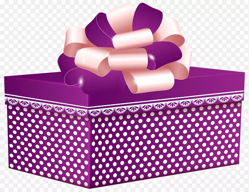 礼品装饰盒紫色剪贴画花环婚礼