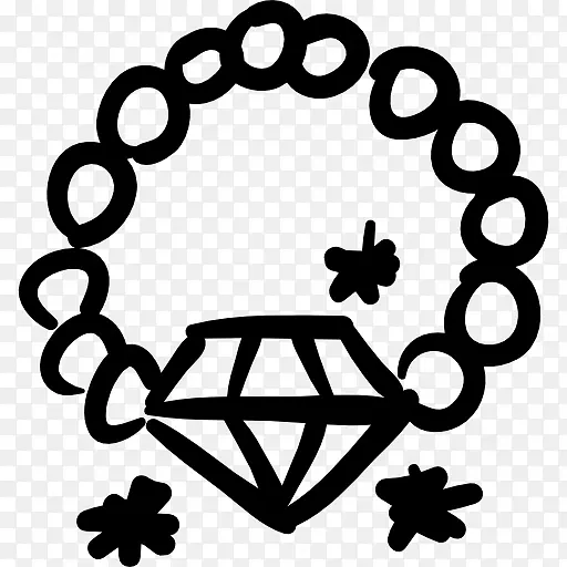 计算机图标钻石宝石项链魅力和挂件手工制作