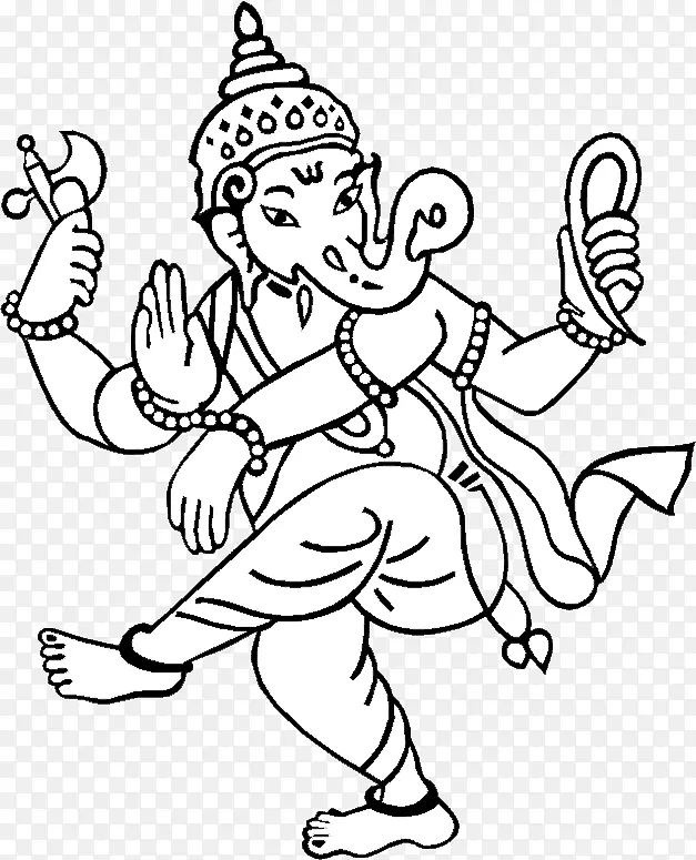 湿婆甘尼萨画神素描-甘尼萨