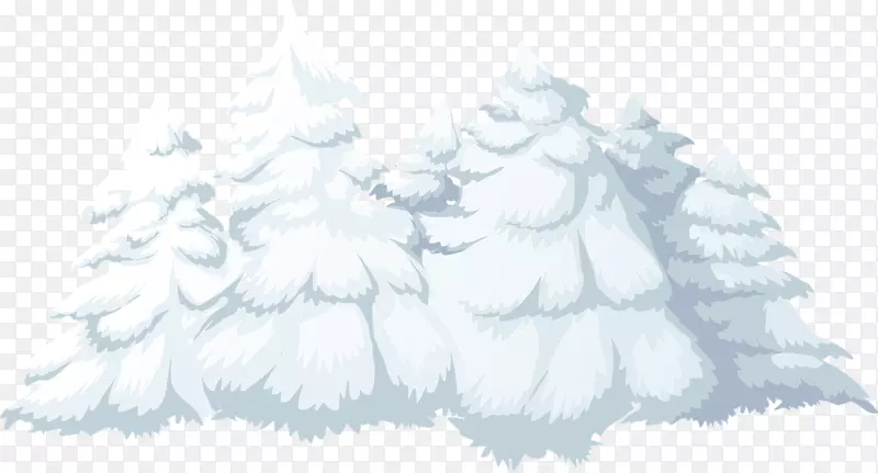 雪松剪贴画-雪树