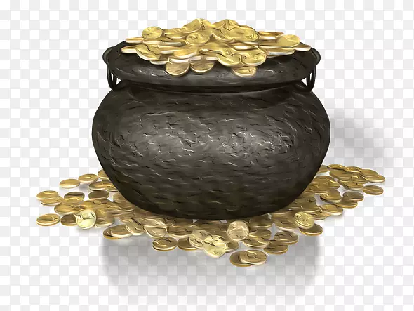 金币展示圣帕特里克节剪贴画-金币壶