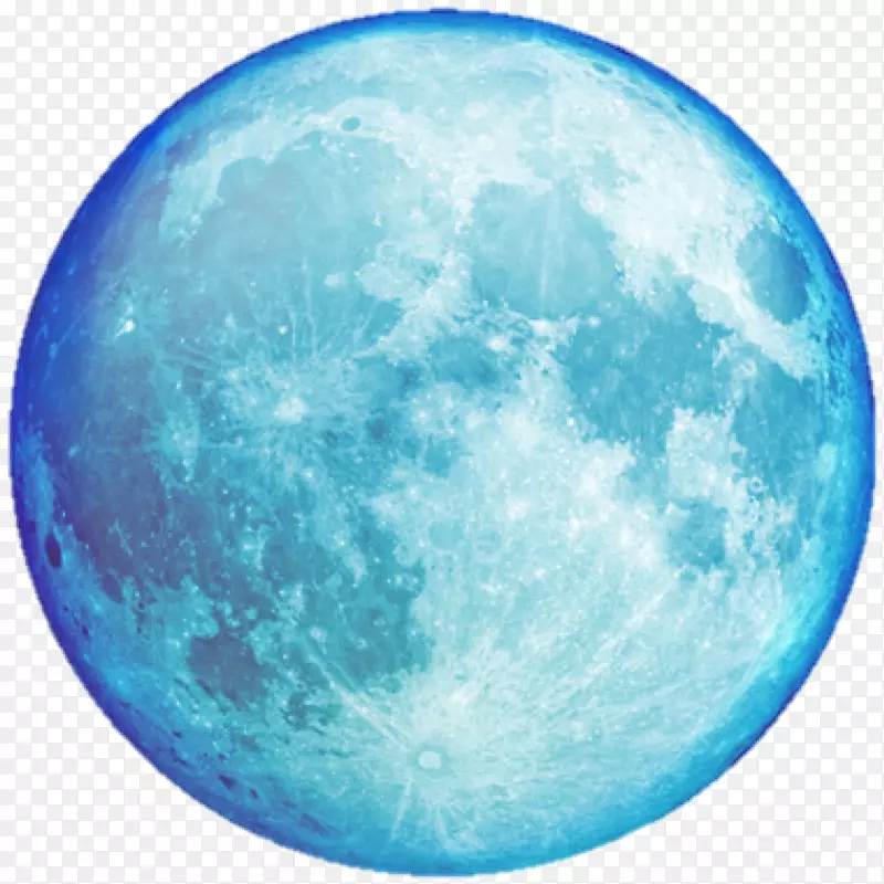 地球超级月亮月圆剪贴画-蓝狼