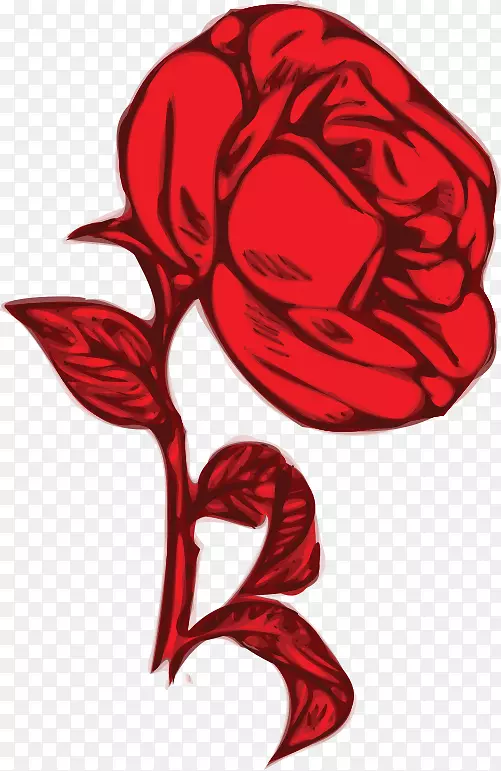 玫瑰剪贴画-红花