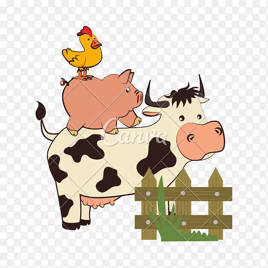 牛、猪、鸡场-农场动物