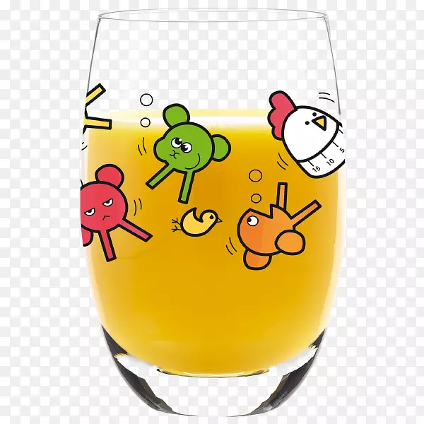 橙汁早餐玻璃杯-早上好