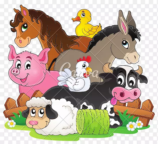 农场牲畜卡通-农场动物