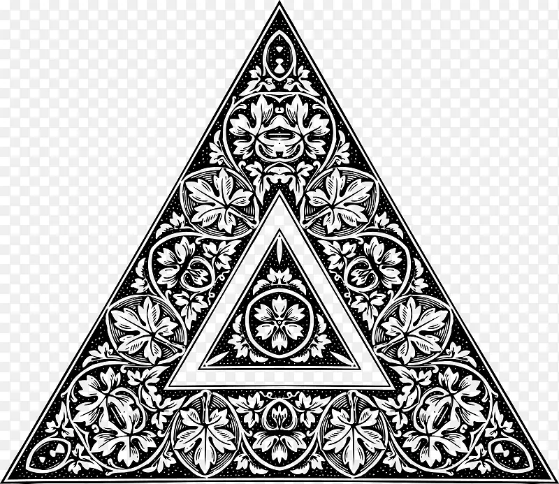 帕斯卡三角几何Sierpinski三角剪贴画抽象设计