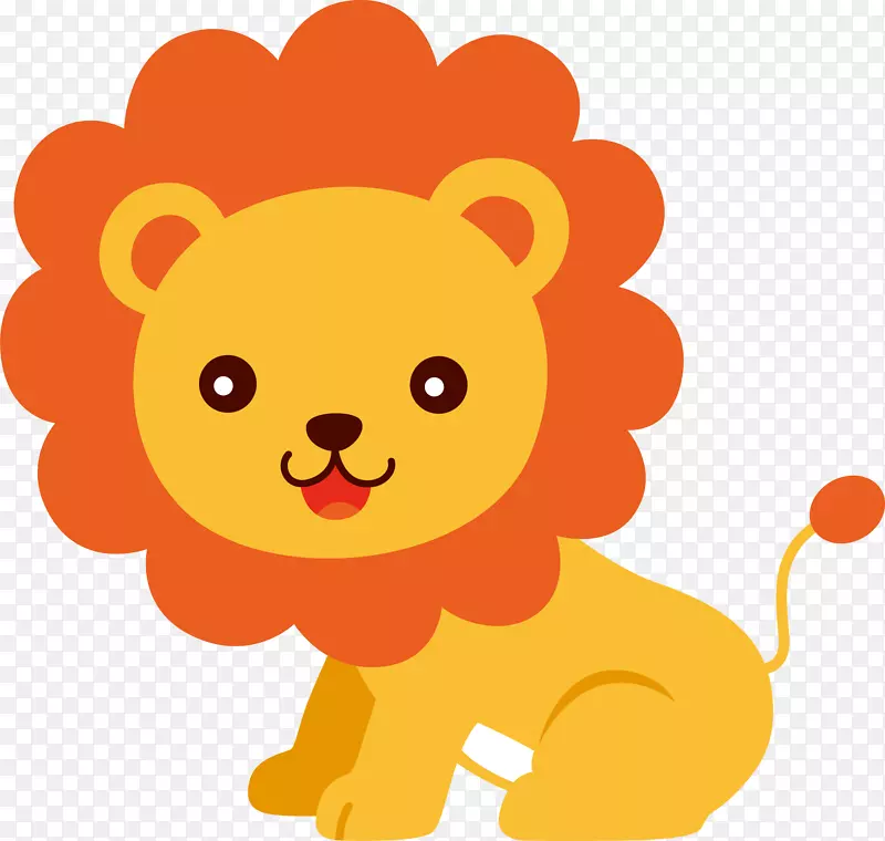 狮子可爱剪贴画-小动物