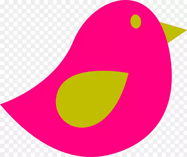 鸟绿剪贴画-粉红色鸟