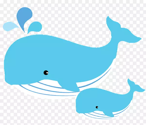 鲸鱼幼母剪贴画-婴儿动物
