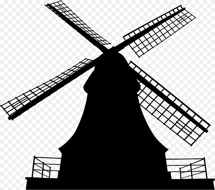 荷兰风车大厦轮廓-风车