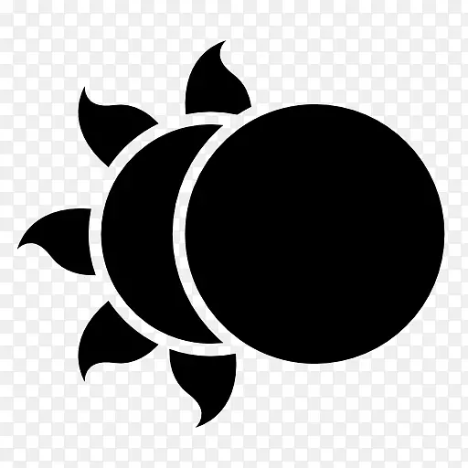 电脑图标月亮符号-太阳PNG