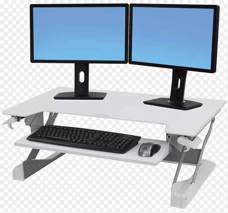 电脑键盘膝上型电脑坐立工作台工作站电脑显示器