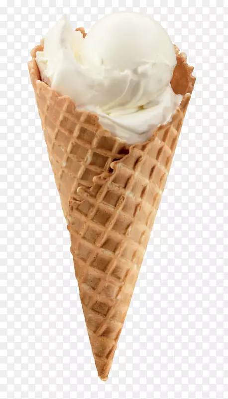 冰淇淋圆锥形冷冻奶油香草