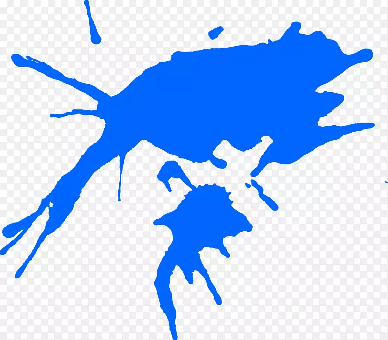 蓝色剪贴画-油漆喷溅