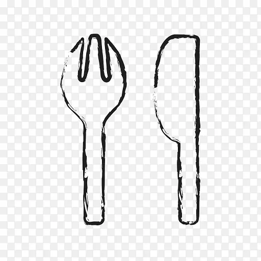 勺子叉子电脑图标厨房涂鸦