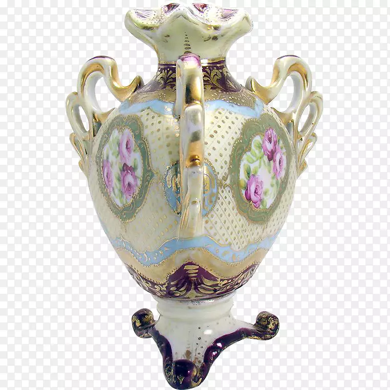 瓷花瓶陶器古董手绘