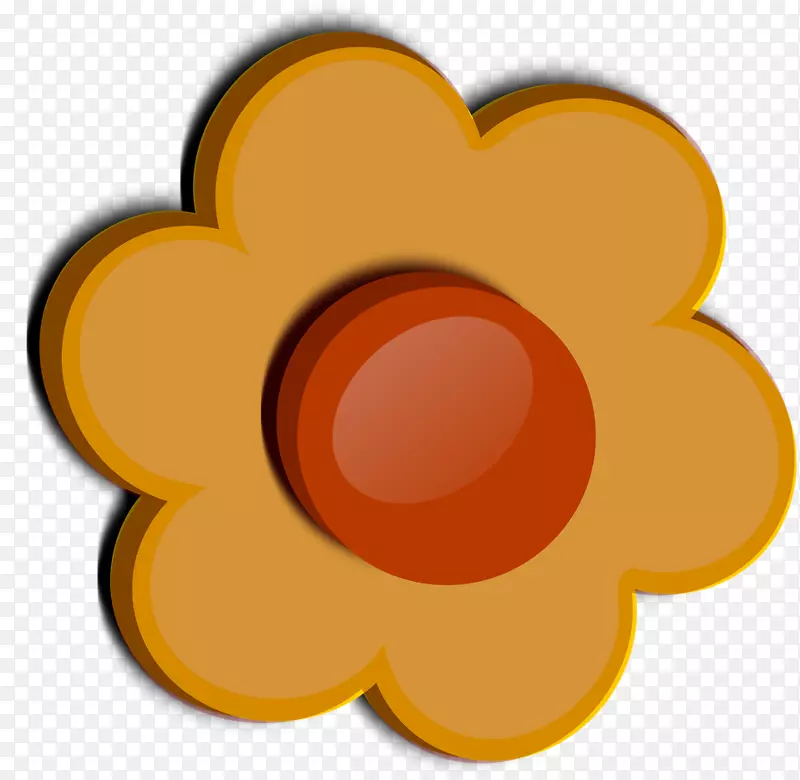 花卉标志剪贴画-橙色花