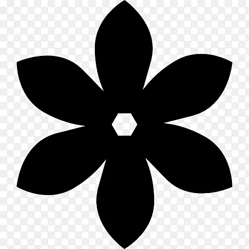 花卉花瓶剪贴画-花黑色