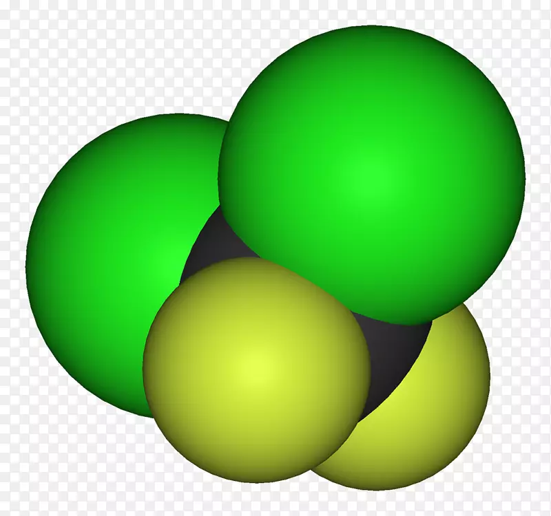 二氯二氟甲烷氯氟烃制冷剂分子三氯氟甲烷-3