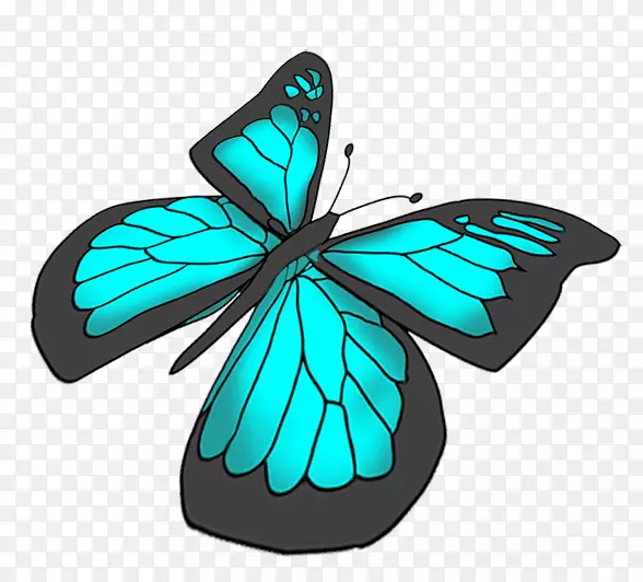 燕尾蝴蝶尤利西斯绘画剪辑艺术-蓝色蝴蝶