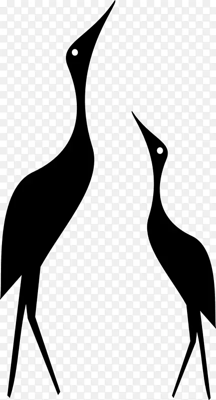 鸟鹤轮廓-水鸟