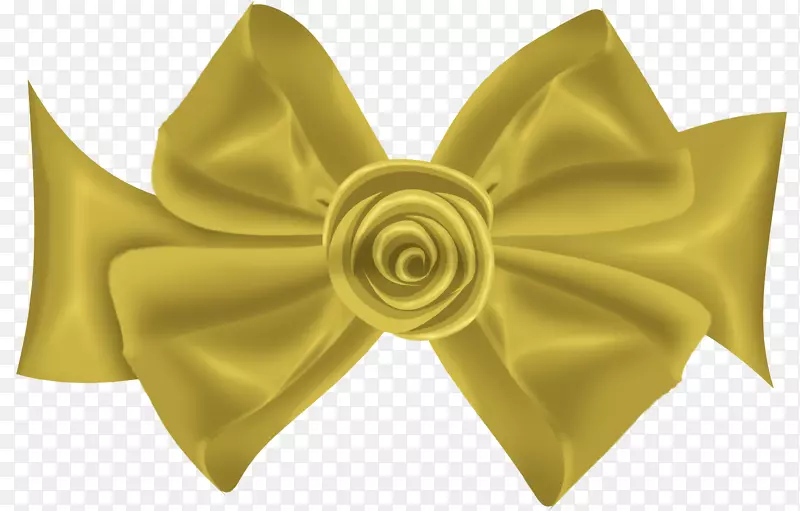 黄色花瓣对称-白色蝴蝶结