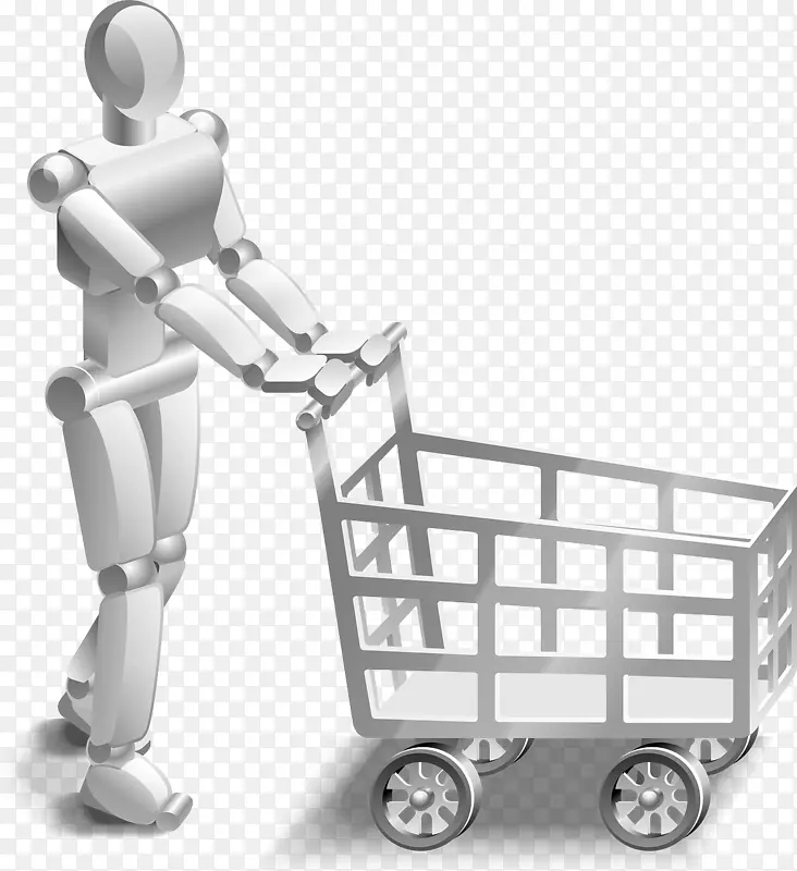 购物车机器人剪辑艺术购物车