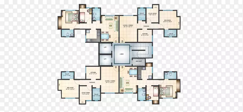 塔尼平面图公寓楼-Mahavir