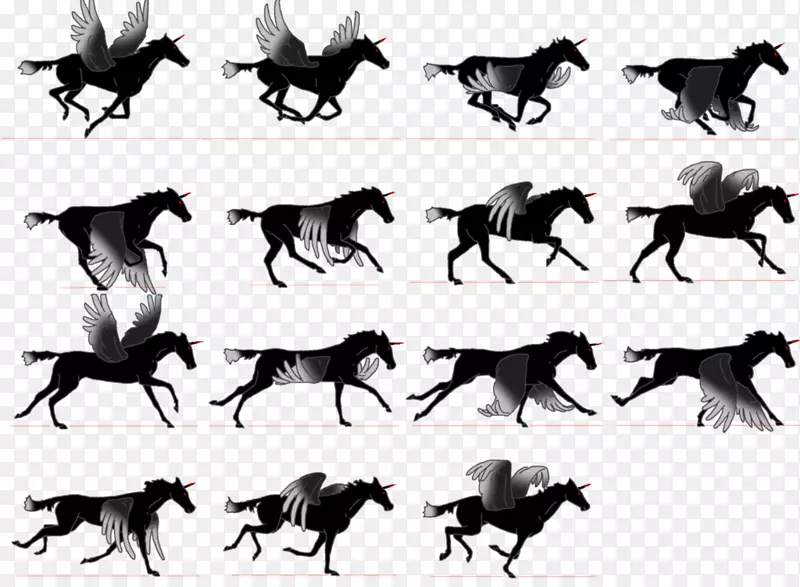 野马动物精灵在视频游戏和像素艺术中的等距图形