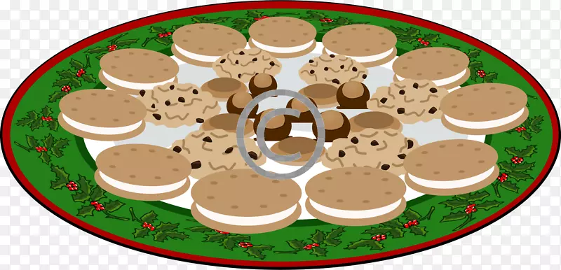 巧克力曲奇黑白饼干圣诞剪贴画