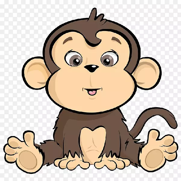猴子卡通画夹艺术-小动物